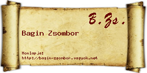 Bagin Zsombor névjegykártya
